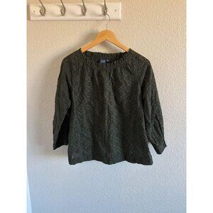 Womens Gap Olive Green Blouse Top XS